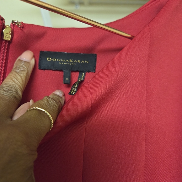 Donna Karan Red Pleated Dress - Picture 4 of 4